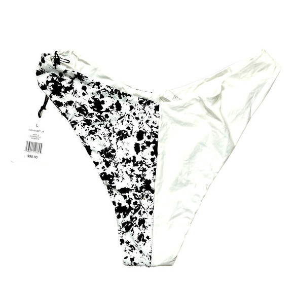 Onia Swim NWT Carmen Reversible Black White V-Waist Bikini Bottom Large - Picture 3 of 12